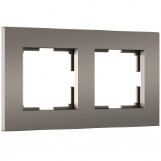Рамка из поликарбоната на 2 поста Slab бронза софт W0022963 &mdash; Multielectrika