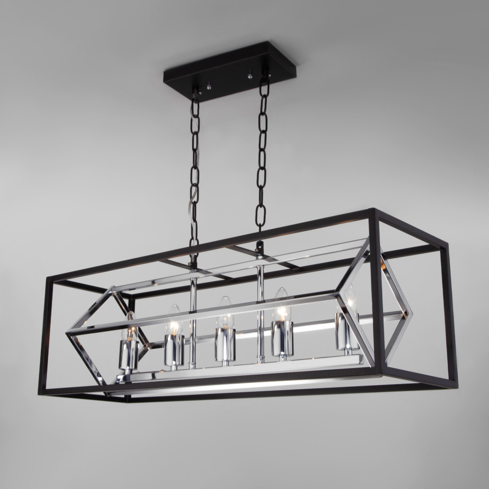 Подвесной светильник в стиле лофт 70122/5 черный фото 1 — Multielectrika