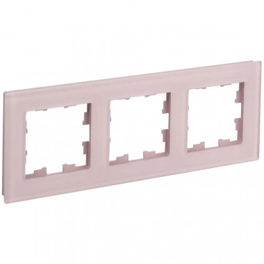 Рамка на 3 поста IEK Brite РУ-3-2-Бр стекло розовый матовый — Multielectrika