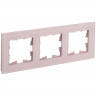 Рамка на 3 поста IEK Brite РУ-3-2-Бр стекло розовый матовый