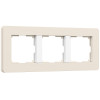 Рамка из поликарбоната на 3 поста Split айвори/белый, soft-touch W0033066 фото 1 &mdash; Multielectrika
