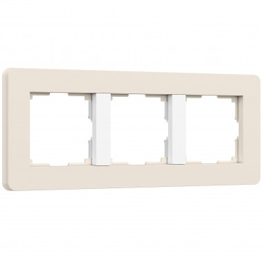 Рамка из поликарбоната на 3 поста Split айвори/белый, soft-touch W0033066 &mdash; Multielectrika