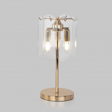 Настольный светильник со стеклянным плафоном 01170/3 золото — Multielectrika