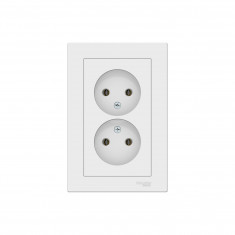Розетка двойная Systeme Electric AtlasDesign без заземления, в сборе, 16А, лотос &mdash; Multielectrika