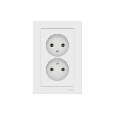 Розетка двойная Systeme Electric AtlasDesign без заземления, в сборе, 16А, лотос — Multielectrika