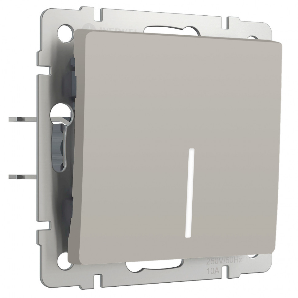 Выключатель одноклавишный проходной с подсветкой (дымчатый) W1212104 фото 1 — Multielectrika