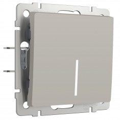 Выключатель одноклавишный проходной с подсветкой (дымчатый) W1212104 &mdash; Multielectrika