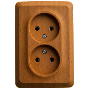 Розетка 2К угловая без шторок Бук Schneider Electric Этюд PA16-105T фото 1 — Multielectrika