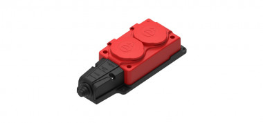 Systeme Electric MULTISET Колодка 2х розетка 2К+З каучуковая 16 А/250 В IP44 КРАСНАЯ &mdash; Multielectrika