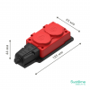 Systeme Electric MULTISET Колодка 2х розетка 2К+З каучуковая 16 А/250 В IP44 КРАСНАЯ фото 8 &mdash; Multielectrika