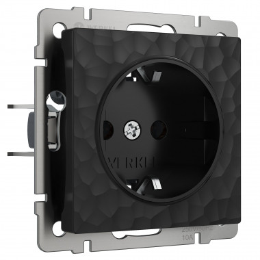 Розетка с заземлением (Hammar черный) W1271008 &mdash; Multielectrika