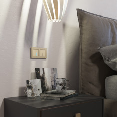 Сенсорный выключатель двухклавишный с подсветкой (шампань) W4520111 &mdash; Multielectrika