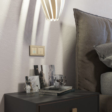 Сенсорный выключатель двухклавишный с подсветкой (шампань) W4520111 — Multielectrika