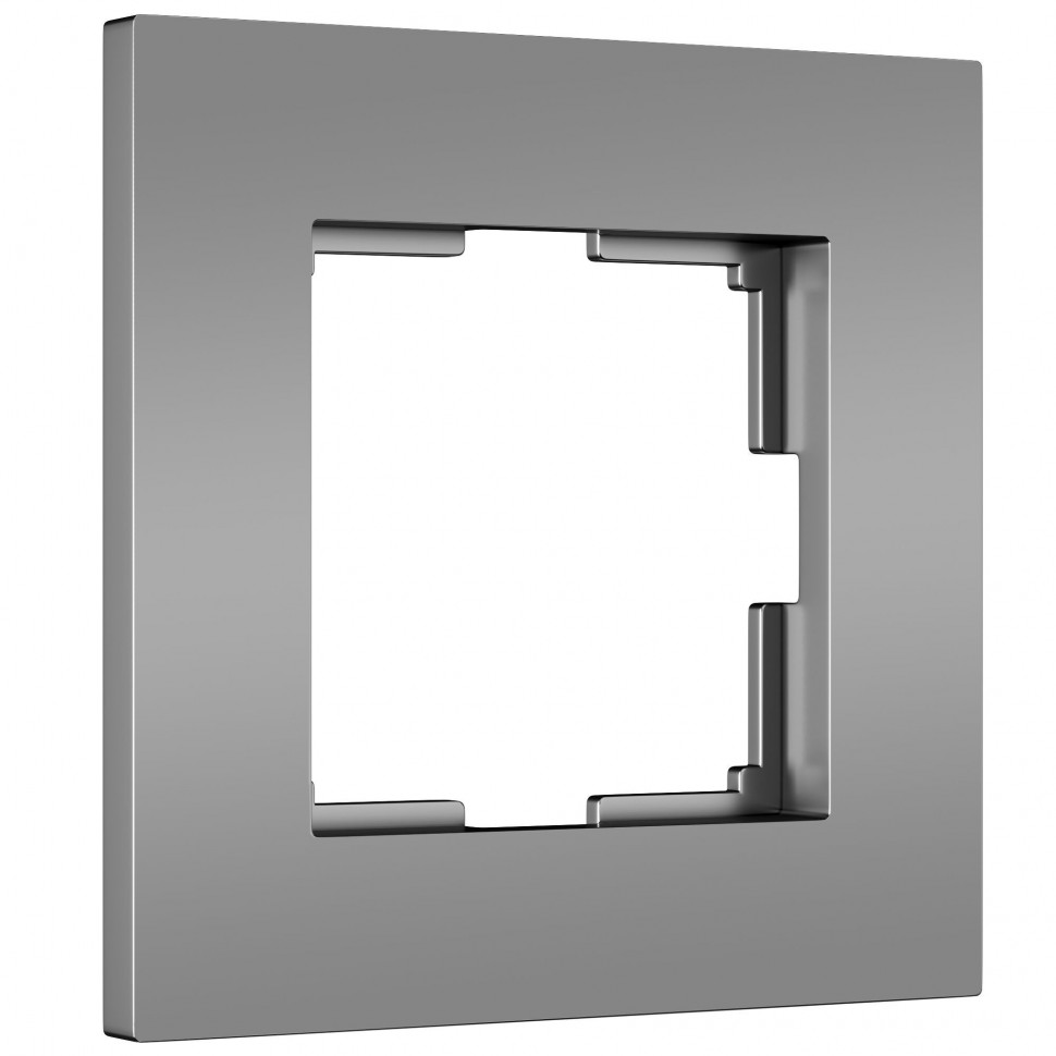 Рамка из поликарбоната на 1 пост Slab серебро софт W0012965 фото 1 &mdash; Multielectrika