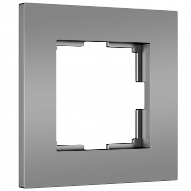 Рамка из поликарбоната на 1 пост Slab серебро софт W0012965 &mdash; Multielectrika